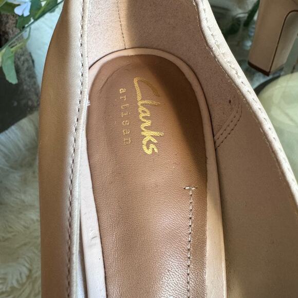 Clarks Women's leather Jenness Glory Platform Pump heels 8.5 - Picture 3 of 6